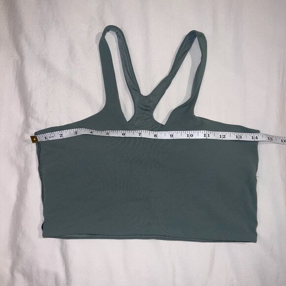 EUC Lululemon Bend This V and Racer Bra Grey Eucalyptus Size S/M - Picture 2 of 10